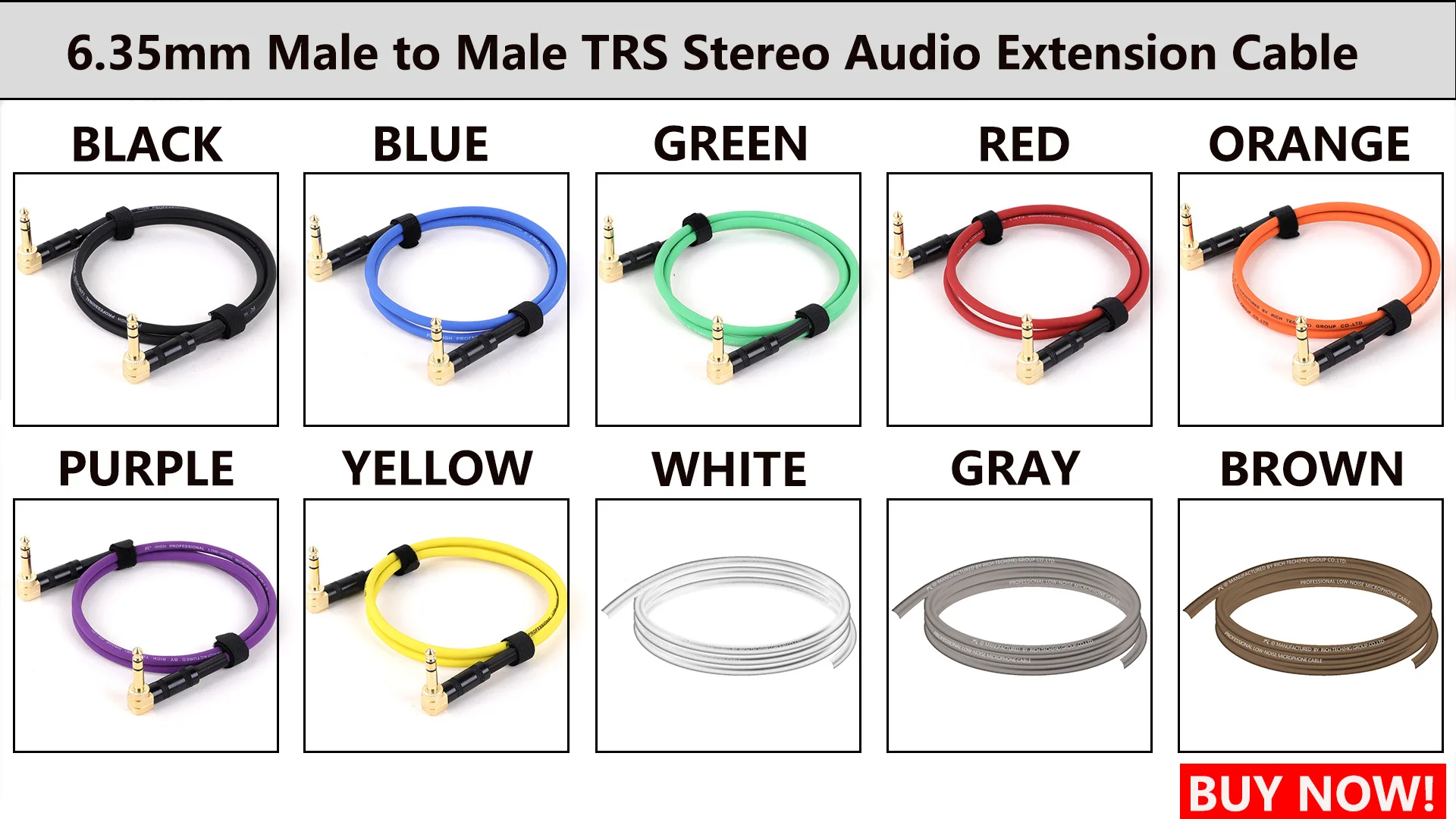 Gitarren kabel, 6,35mm Zoll rechtwinkliger Audio-Verlängerung adapter Abgeschirmtes Kabel ts/trs Stecker für Gitarren effekt pedale – Detail 22