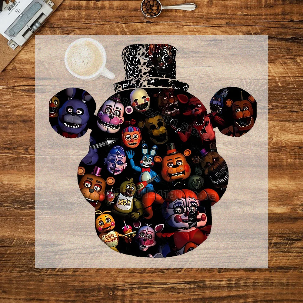 FNAF-Inspired Heat Transfer Stickers for Clothing - T-Shirt DIY Anime Patches Collection