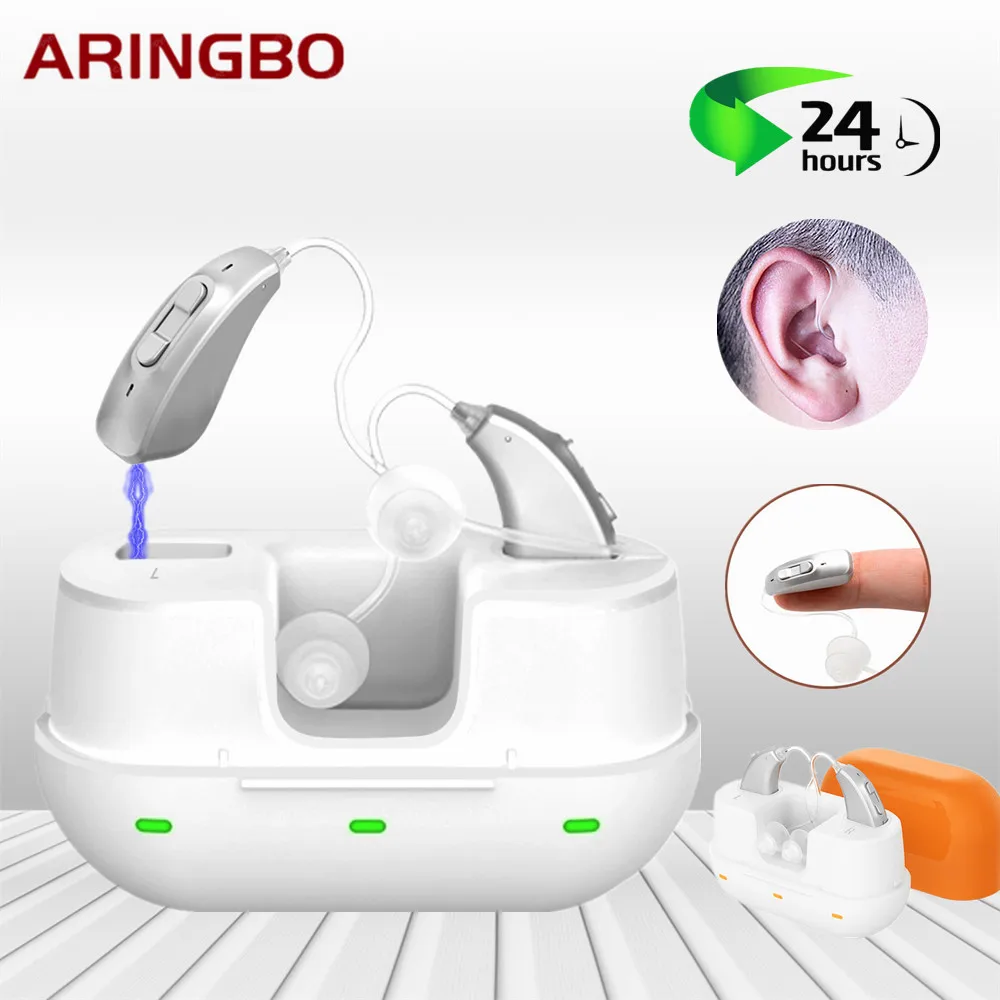 High Power 1 Pair Rechargeable Hearing Aids Digital 10 Channel Hearing
