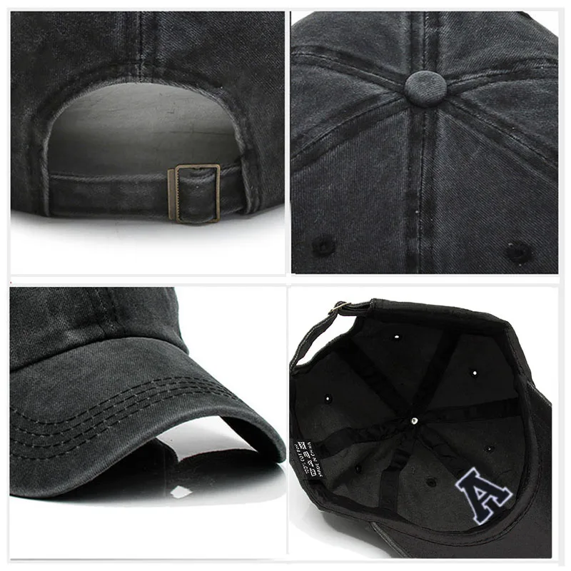 Initial Letter A-Z Embroidery Baseball Cap For Men Womne High Quality Washed Cotton Dad Hat Team Sport Visors Snapback Caps 5