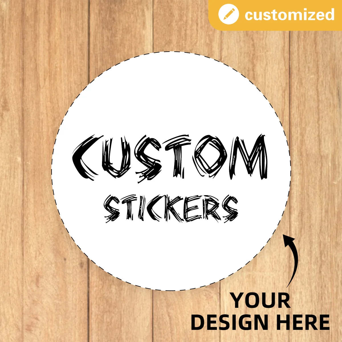 3Cm 4Cm 4.9Cm 6Cm Custom Stickers Customized LOGO Wedding Design Your Own Personalized