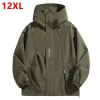 Big size Outdoor Charge Coat Men Spring and Autumn Plus Size  Waterproof Windproof Jacket 190kg 12xl 11XL coats men 10XL 9XL 1