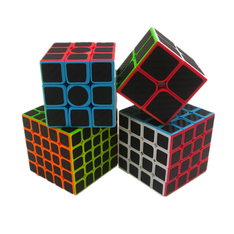 ZCUBE Carbon Fiber Sticker Speed Magic Cube 2x2 3x3 4x4 5x5 Skew