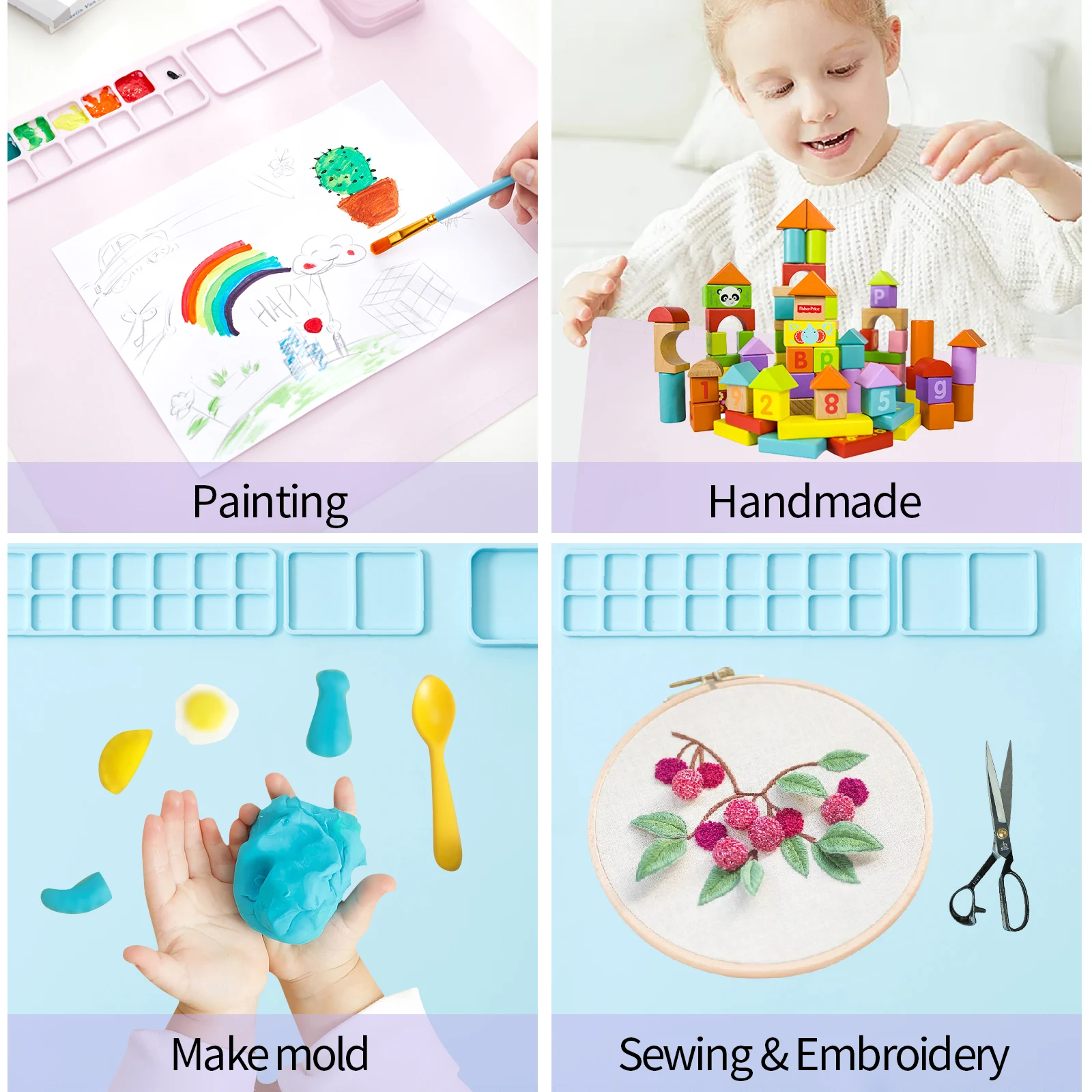 Silicone Painting Pad Suction Cup Reusable for Art