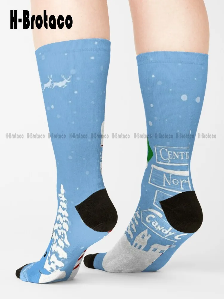 

Buddy The Elf Signs And Mr Narwhal Socks Cotton Socks For Women Ladies Sports Custom Gift Harajuku Retro Street Skateboard Socks