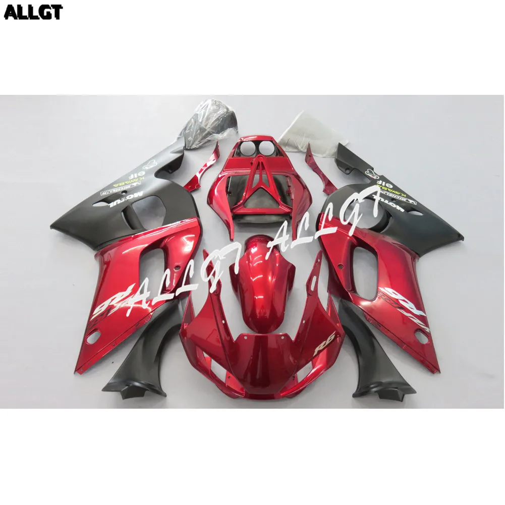 

Красно-черный формованный комплект обтекателей кузова для YAMAHA YZF R6 1998 1999 2000 2001 2002