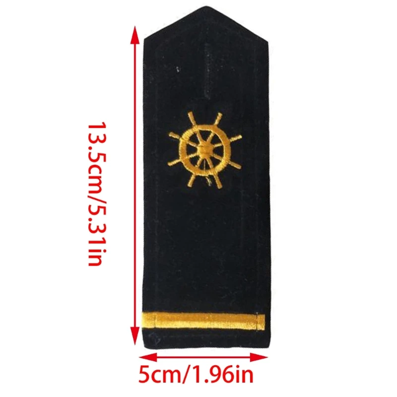 Professional Uniform Epaulets Embroidery Shoulder Boards Nondeform Captain Uniform Epaulet for Cosplay Costume