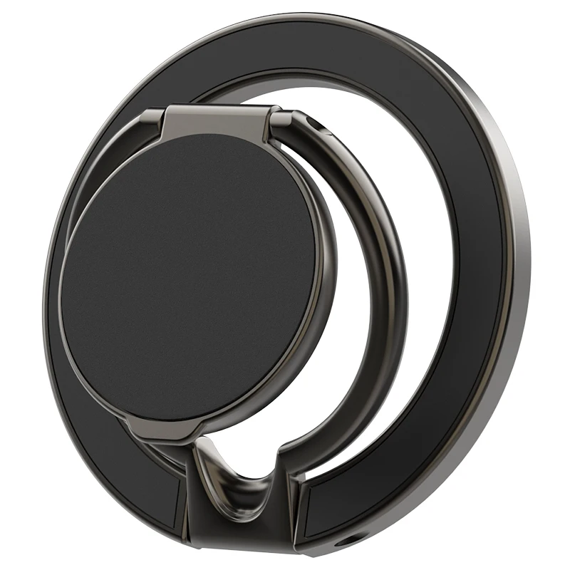 Universal Double-Sided Magnetic Car Stand & Finger Ring Holder with Hand Strap