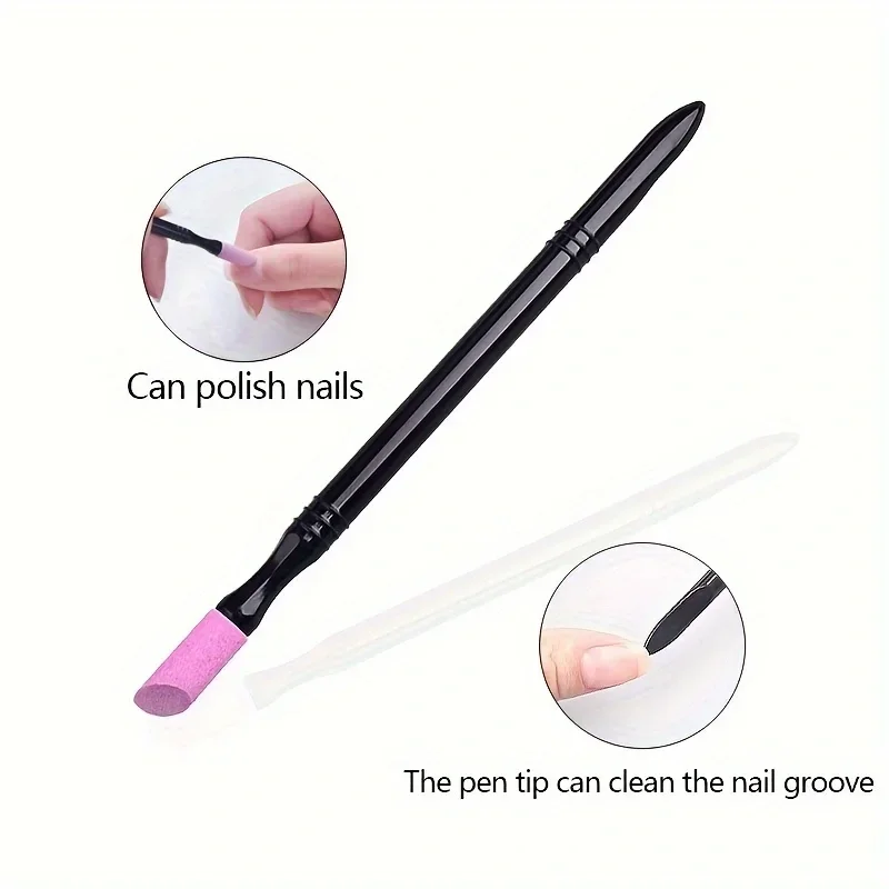 1/5/10pcs-Nail File Cuticle Stone Pusher Nail Sanding Sticks Nail Art Pen Cuticle Remover Trimmer Buffer Manicure Tools