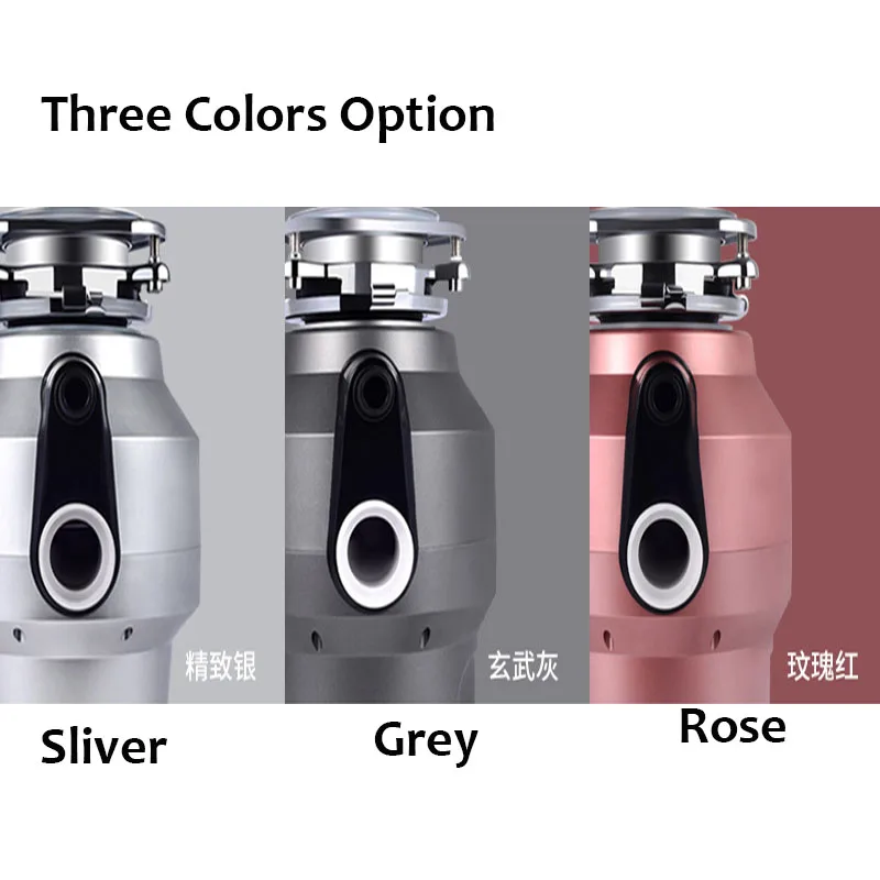 220V 560W Silver Food Waste Disposer Shredder Kitchen Waste Disposal Stainless Steel Garbage Shredder 1200ml 6 Grade Grind 5