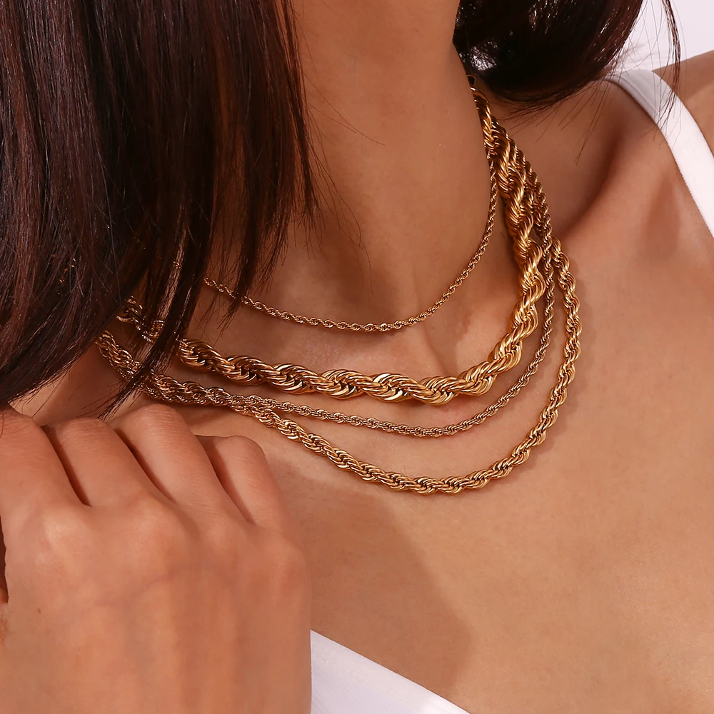 Gold Rope Chain Real Gold Chain Choker Womens Gold Grey|gold