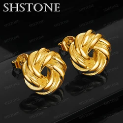 Elegant 18k Gold Zircon Rose Flower Stud Earrings - Classic Luxury Fashion Accessory (Gold)