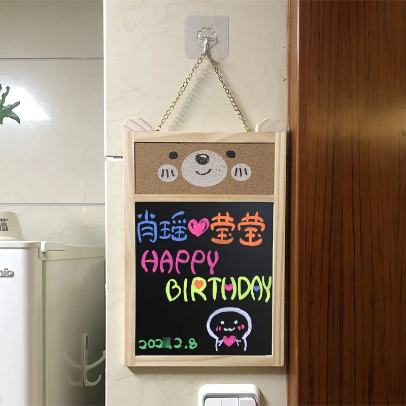 

Creative Hanging Style Small Blackboard Hanging On The Wall, Household Cork Board, Note Board, Small Bear Shape, Giving Thumbnai