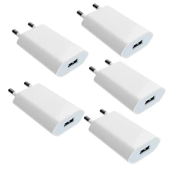 5 - Pack USB Charging EU Wall Charger Adapter - 5Pcs