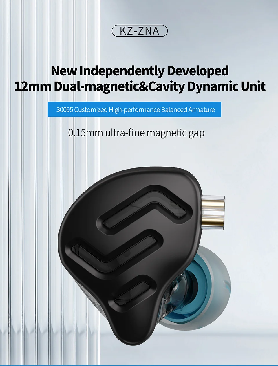 KZ ZNA Hybrid Earphones With Mic description image