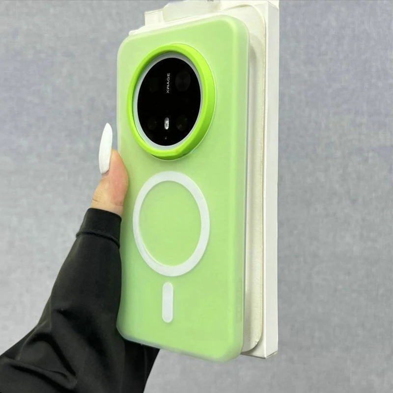 Magnetic Skin-Feel Wireless Charging Armor Case - Colorful Finish