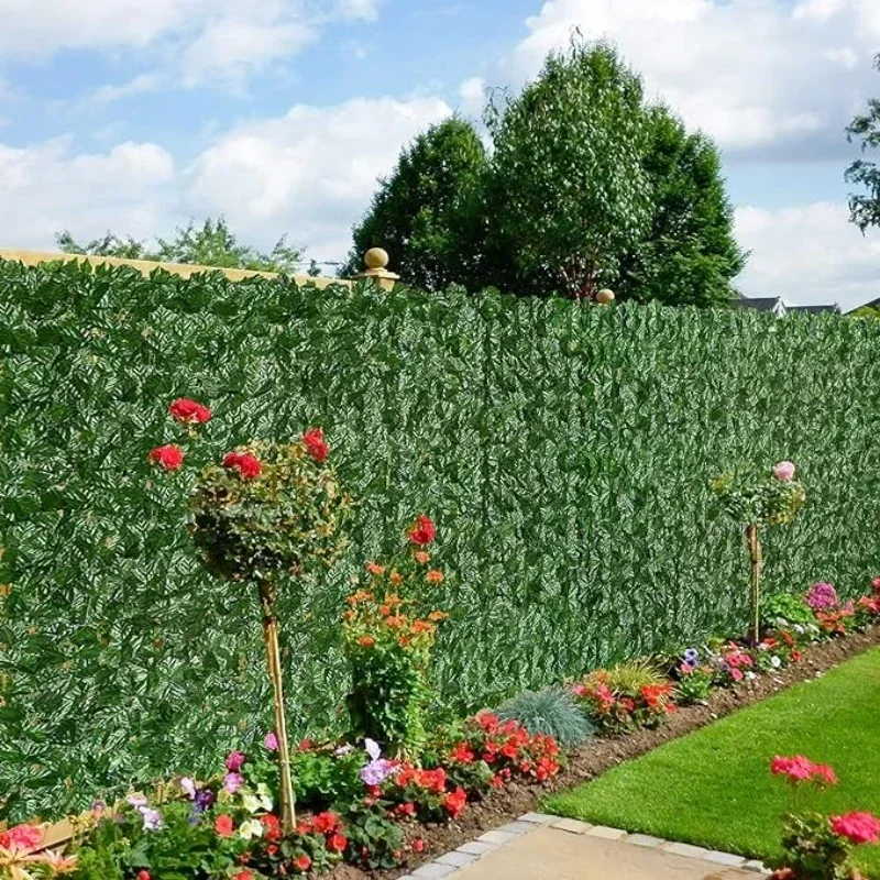 1/2/3PCS Fake Plants Green Leaf Fence Panels Faux Privacy Fence Screen for Home Outdoor Garden Balcony Decoration Grass