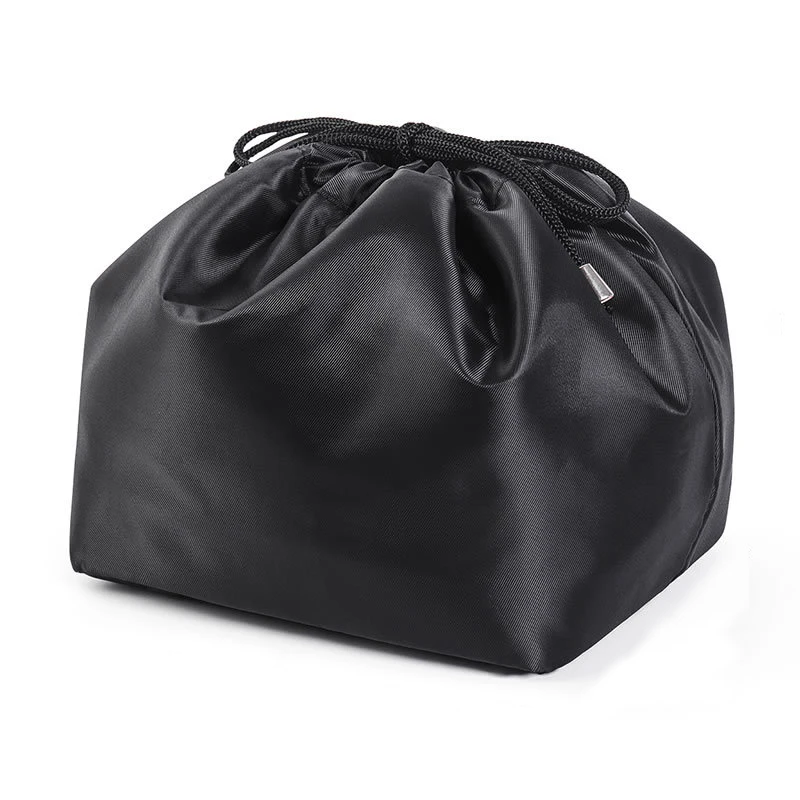 Drawstring Round Foldable Women Cosmetic Bag Waterproof Portable