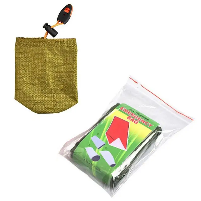 야외 비상 생존 침낭 열 담요, Mylar 방수 재사용 자루, 휴대용 캠핑 하이킹..