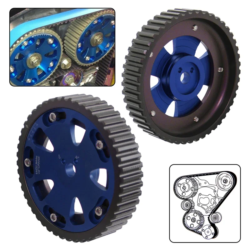 2PCS Adjustable Cam Gear For Mitsubishi Lancer EVO 1-9 Eclipse 4G63 2.0L