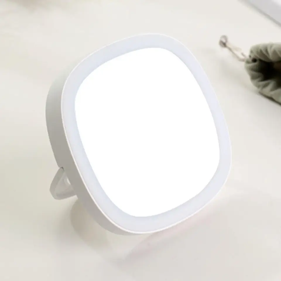 컴팩트 거울 보관 케이스, 여행 지갑 포켓용 LED 컴팩트 거울