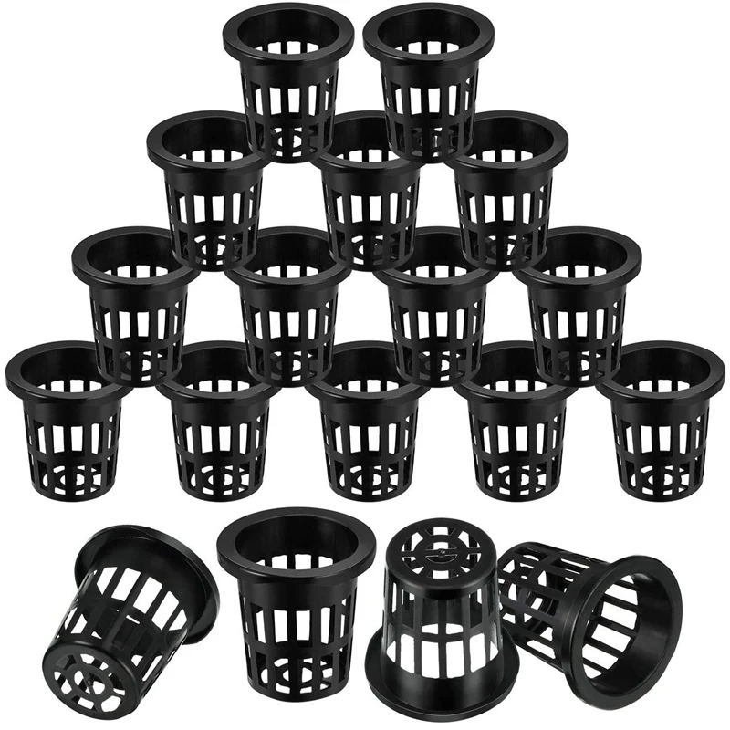 

400 Pack 2.36 Inch Net Cups Slotted Mesh Wide Lip Filter Plant Net Pot Bucket Basket For Hydroponics Aquaponics Orchids