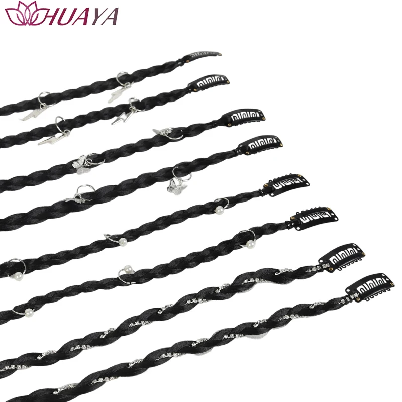 Parrucca intrecciata in fibra sintetica con clip BB, accessori per capelli in stile punk Y2K per ragazze, adatta per l'uso quotidiano, cosplay e acconciature da festa. - immagine 4