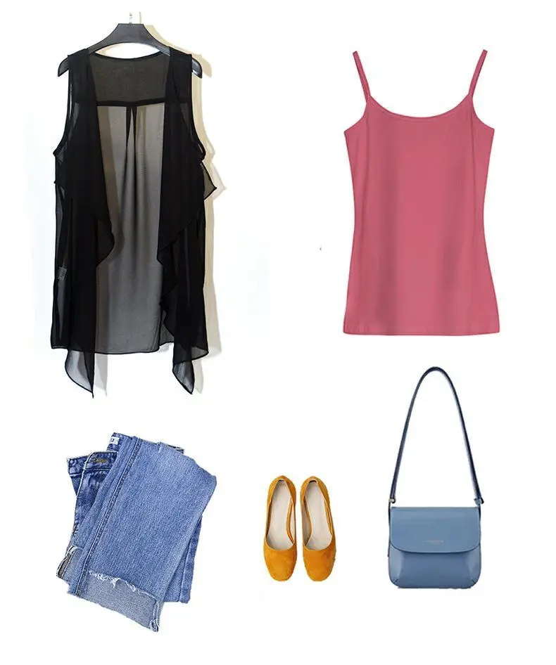 Women's Coat Plus Size Chiffon Vest Summer Korean Version Sleeveless Cardigan Loose Vest Thin Black Cover-ups Jacket