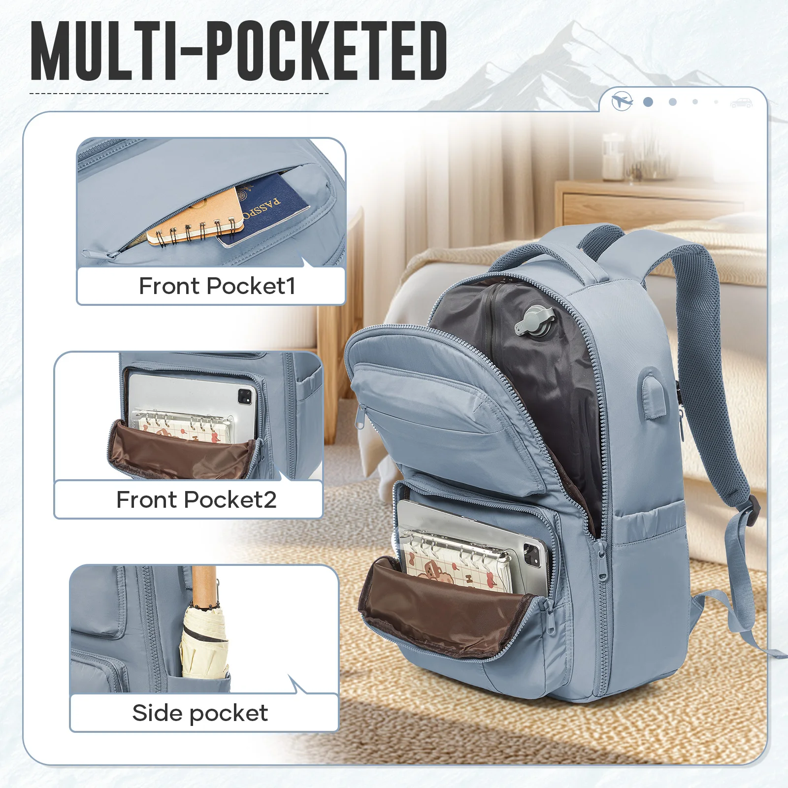 Backpack Travel Cabin Aircraft with Vacuum Pump Vacuum Backpack, Laptop Bag Hand Luggage Carry on Luggage Vacuum Bag Travel Bags