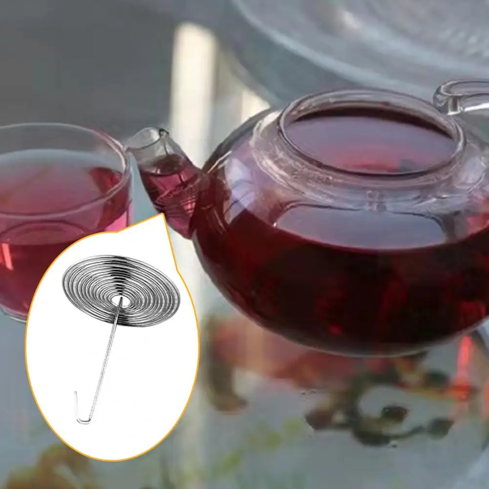 10Pcs Teapot Filter Durable Stainless Steel Replacement Kitchen Tool Tea Egg Accessories Teapot Nozzle Spring Sieve for Home