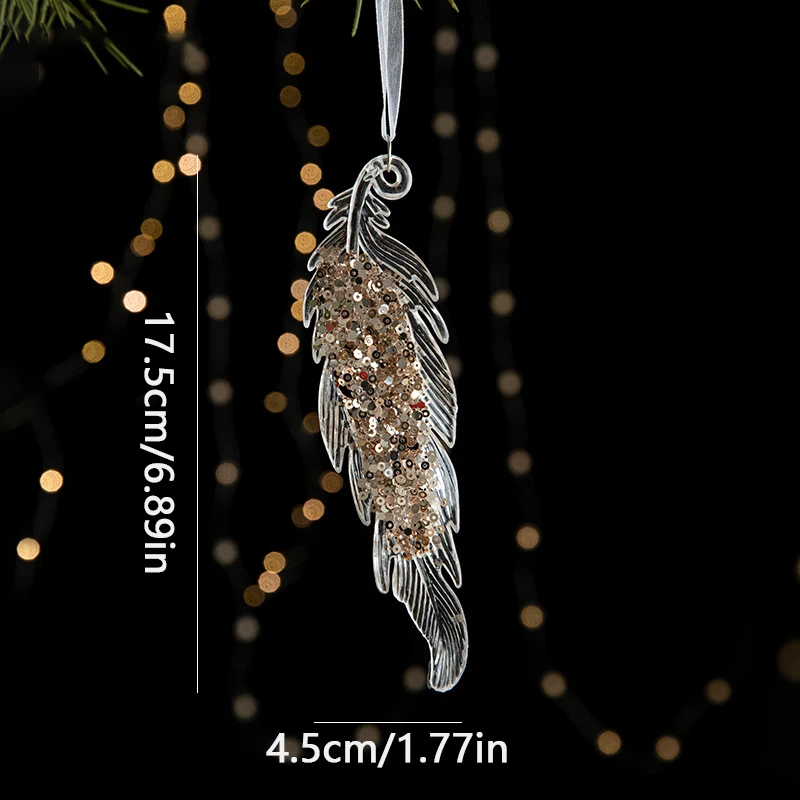 thumbnail image 1 of Adornos colgantes de copos de nieve transparentes para árbol de Navidad, colgante de acrílico, decoración navideña para el hogar, regalos de Navidad, Año Nuevo 2025, 1 of 5