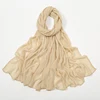 Nouveau Hijab en rayonne froissé pour femmes, écharpe musulmane, châles longs, Turban islamique solide, bandeau Heascarf, bandeau Ramandan