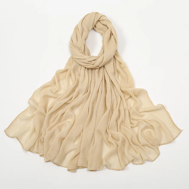 Nouveau Hijab en rayonne froissé pour femmes, écharpe musulmane, châles longs, Turban islamique solide, bandeau Heascarf, bandeau Ramandan