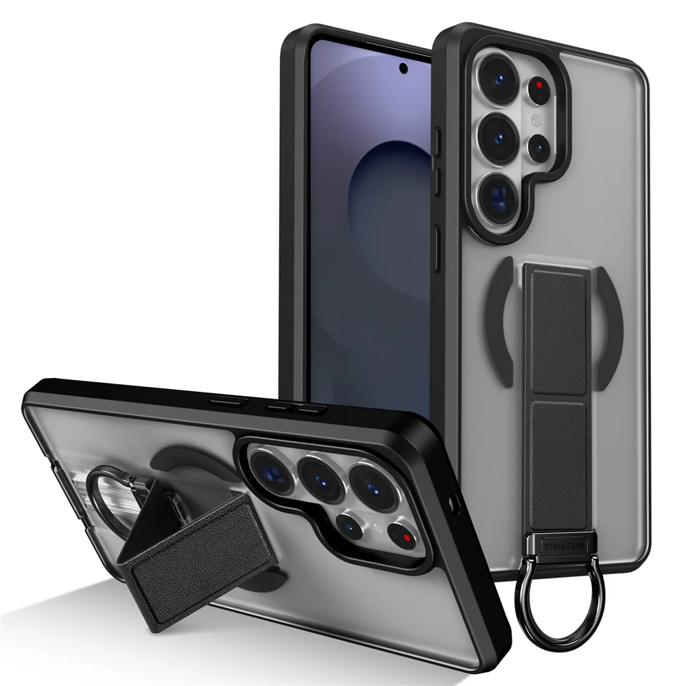 Magnet Folding Magnetic Stand Phone Case with Frosted Slim PC Translucent Cover