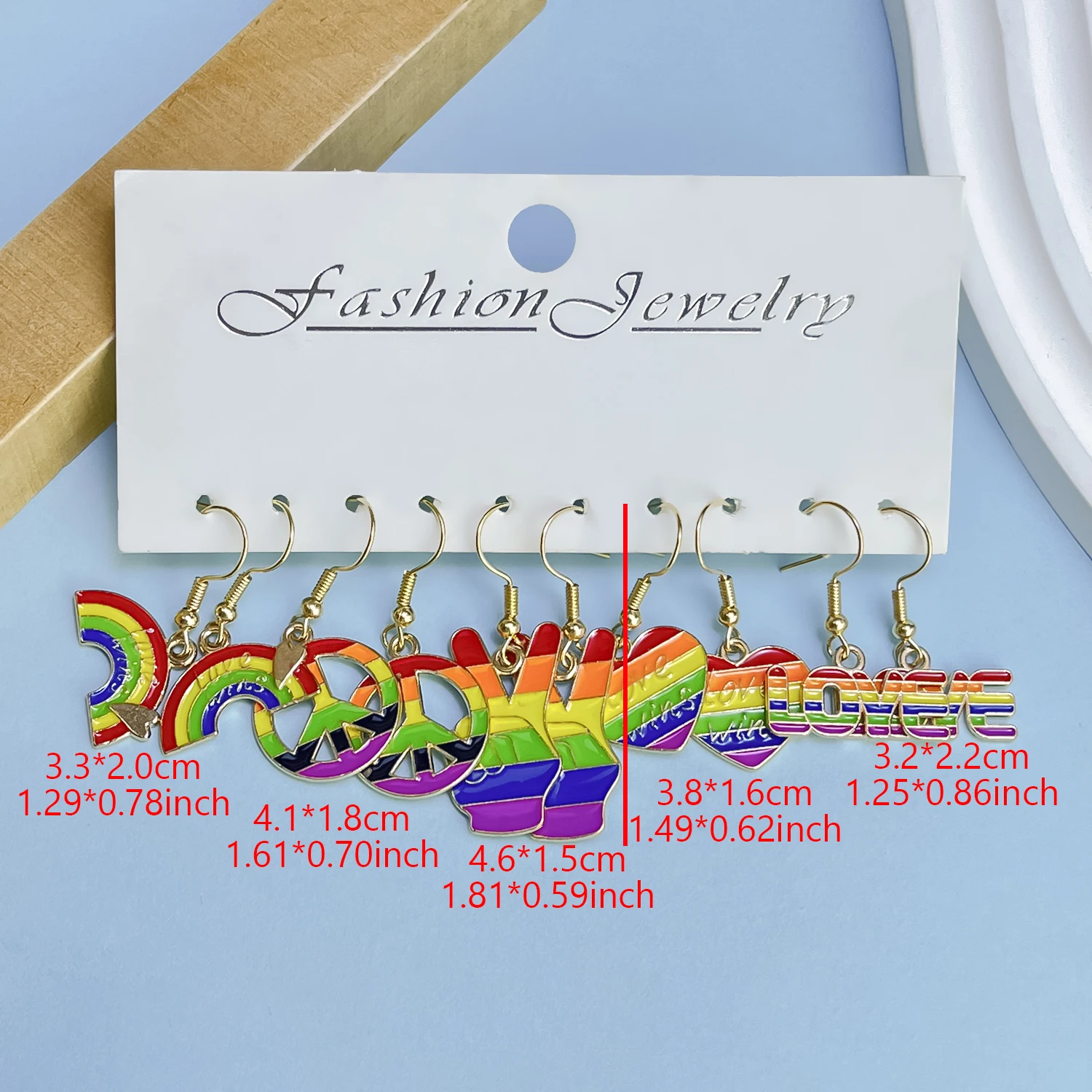 Alloy Enamel Dangle Earring Set 5 Pairs/Set For Women dangle earrings