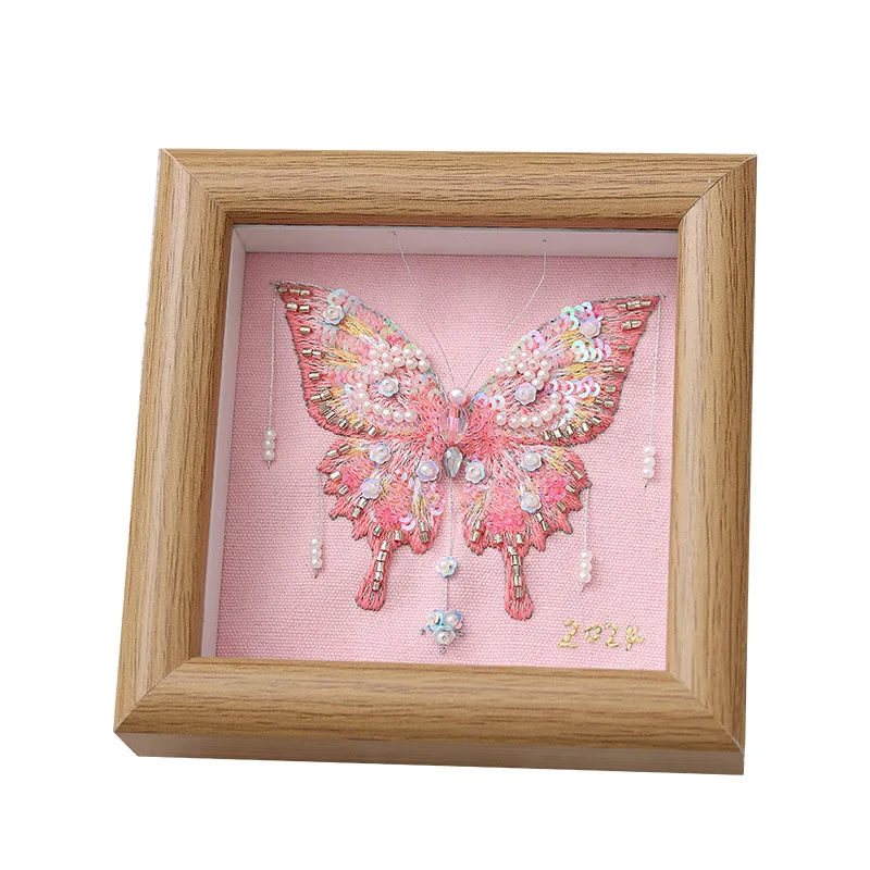 Hand Embroidered Butterfly DIY Material Pack for Beginners