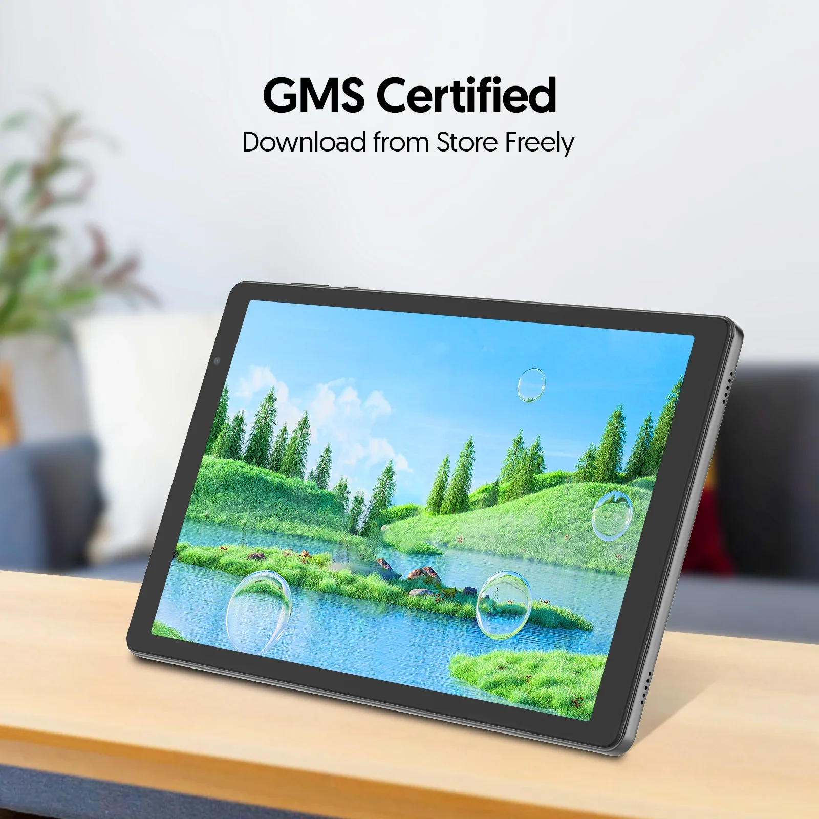 10-inch tablet, Android 14, quad-core processor, 4GB RAM (2GB+2GB expandable), 32GB storage, Wi-Fi, dual cameras, 6000mAh 2