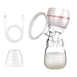Enhanced Electric Breast Pump with LED Display and BPA-Free 180ml Bottle - Quiet Operation (Pink)
