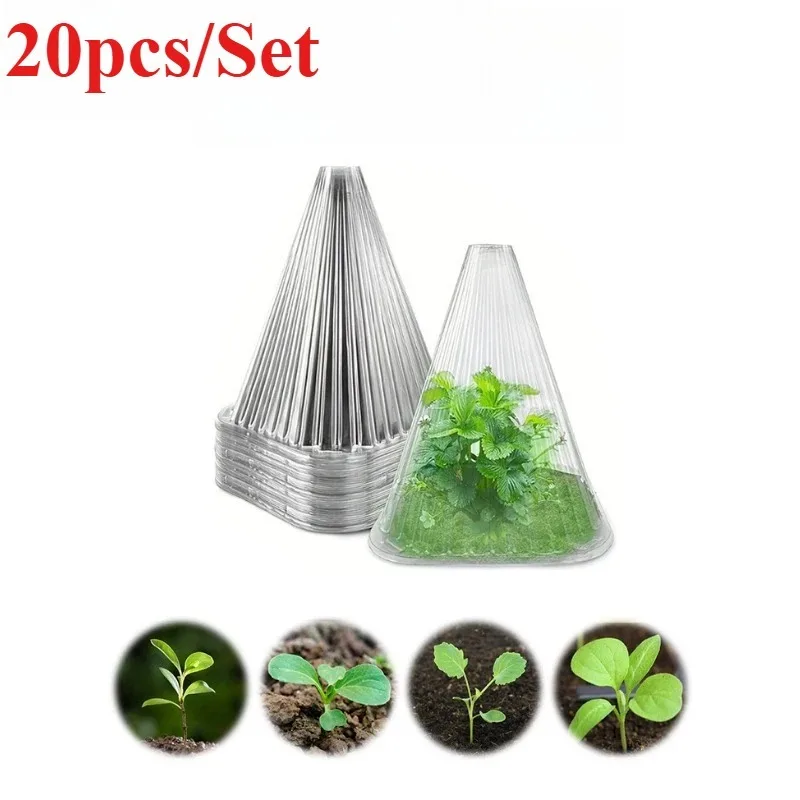 Set of 20 Reusable Windproof and Antifreeze Seedling Covers for Garden Plant Protection