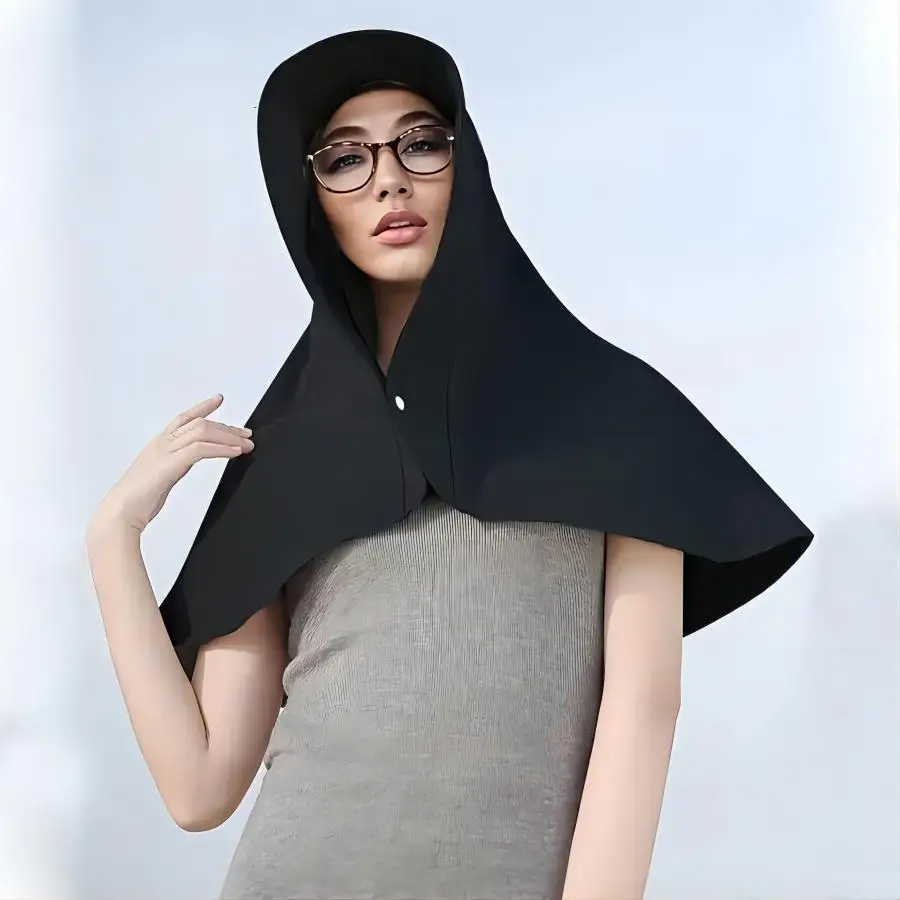 1pc Stylish Wide Brim Shawl Sun Hat-UV Shield Protection for Elegant Summer Style-Perfect for Travel&Beach,Lightweight&Versatile
