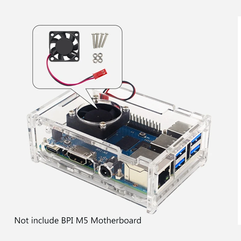 Acrylic Case Transparent Shell for Banana Pi M5 Banana Pi BPI-M5 Development Board Protective Shell