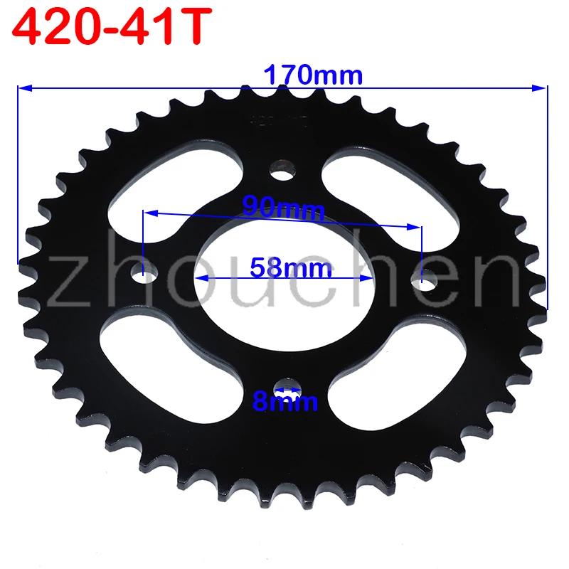 420/428 Chains 58MM 37T/41T/48T Motorcycle Chain Sprockets Rear Back Sprocket engine sprocket for ATV Quad Pit Dirt Bike Motorcycle Motor Moped