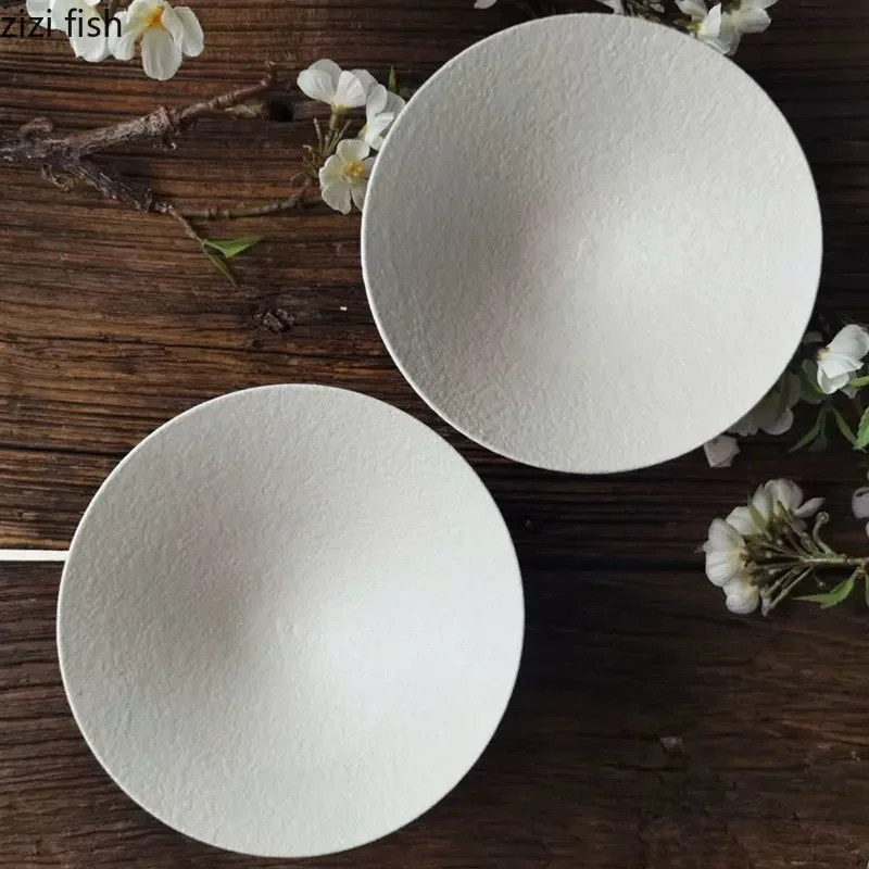 Ceramics Dinner Plate Tall Pasta Plates Salad Bowls Soup Basins Creative Restaurant Home High Feet Tableware Snack Dessert Trays dining dish