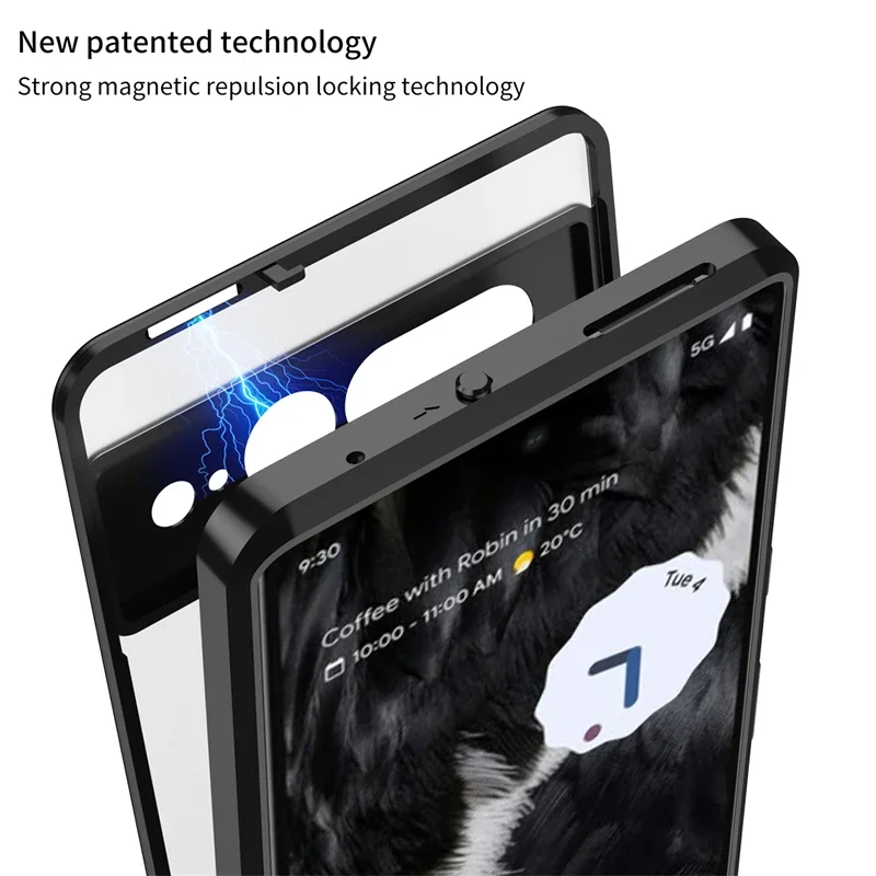 Durable Aluminum Alloy & Clear Acrylic Back Phone Case - Shockproof Protection