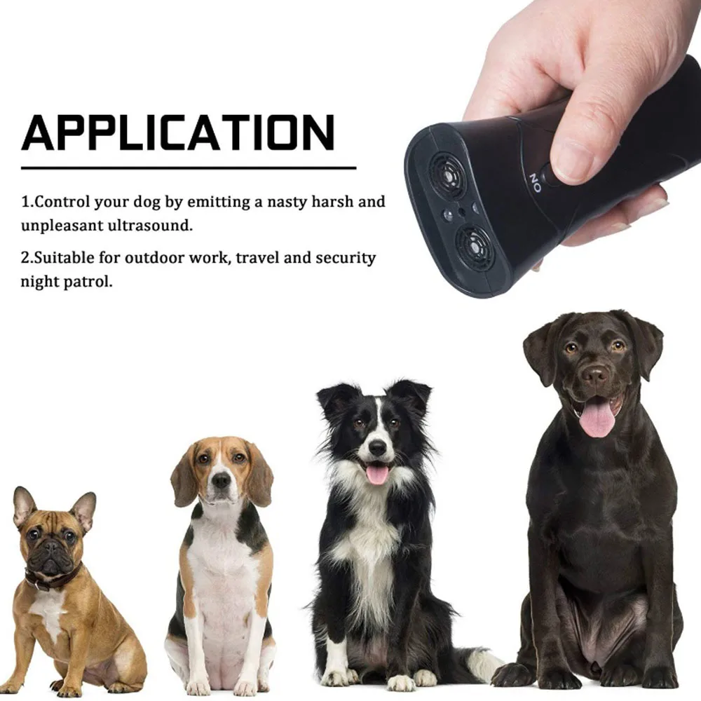 Dog Repeller Anti Barking Stop Bark Training Device Outdoor LED Ultrasonic With Flash Light pet dog repeller
