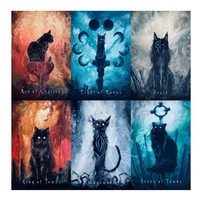 Haunted Cat Tarot Deck Black Cat Fearless Family Oracle Card Board Games Playing Card Family Party Entertainment Game Cards 6