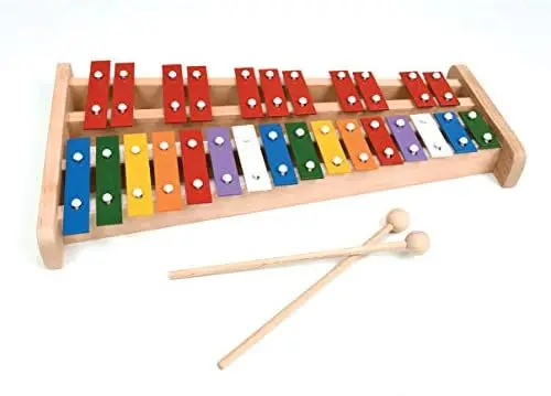 

Professional Wooden Full Size Colorful Glockenspiel Xylophone with 27 Metal Keys for Adults & Kids