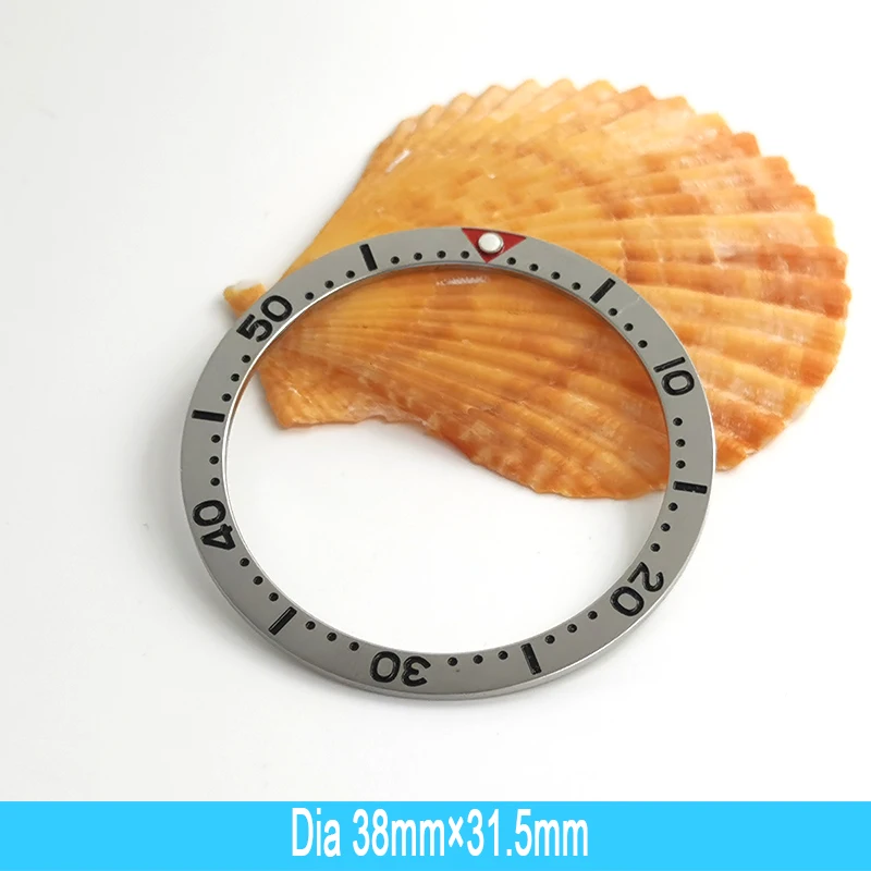 Mod 38*31.5mm SKX007 watch bezel insert Fit Seiko SKX007 SKX009 SRPD Watch Case NH35 NH36 Movement Men's Watch Ring Parts