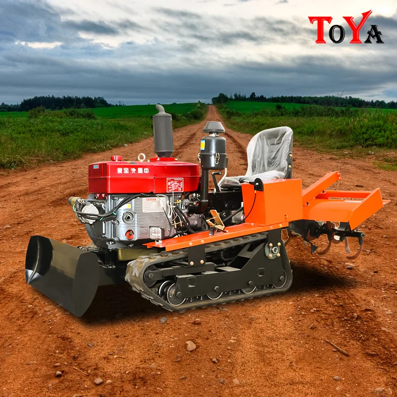 

Plowing machinery cultivator agricultural implement power tiller soil turning crawler trencher weeding ride-on type customized