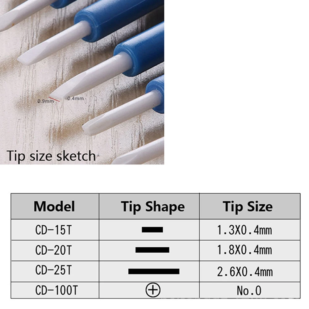 

4pcs Ceramic Cross Screwdriver Set Mode: CD-15/20/25/100 Flat Point Slotted Screwdriver For High Frequency Circuit Adjustment